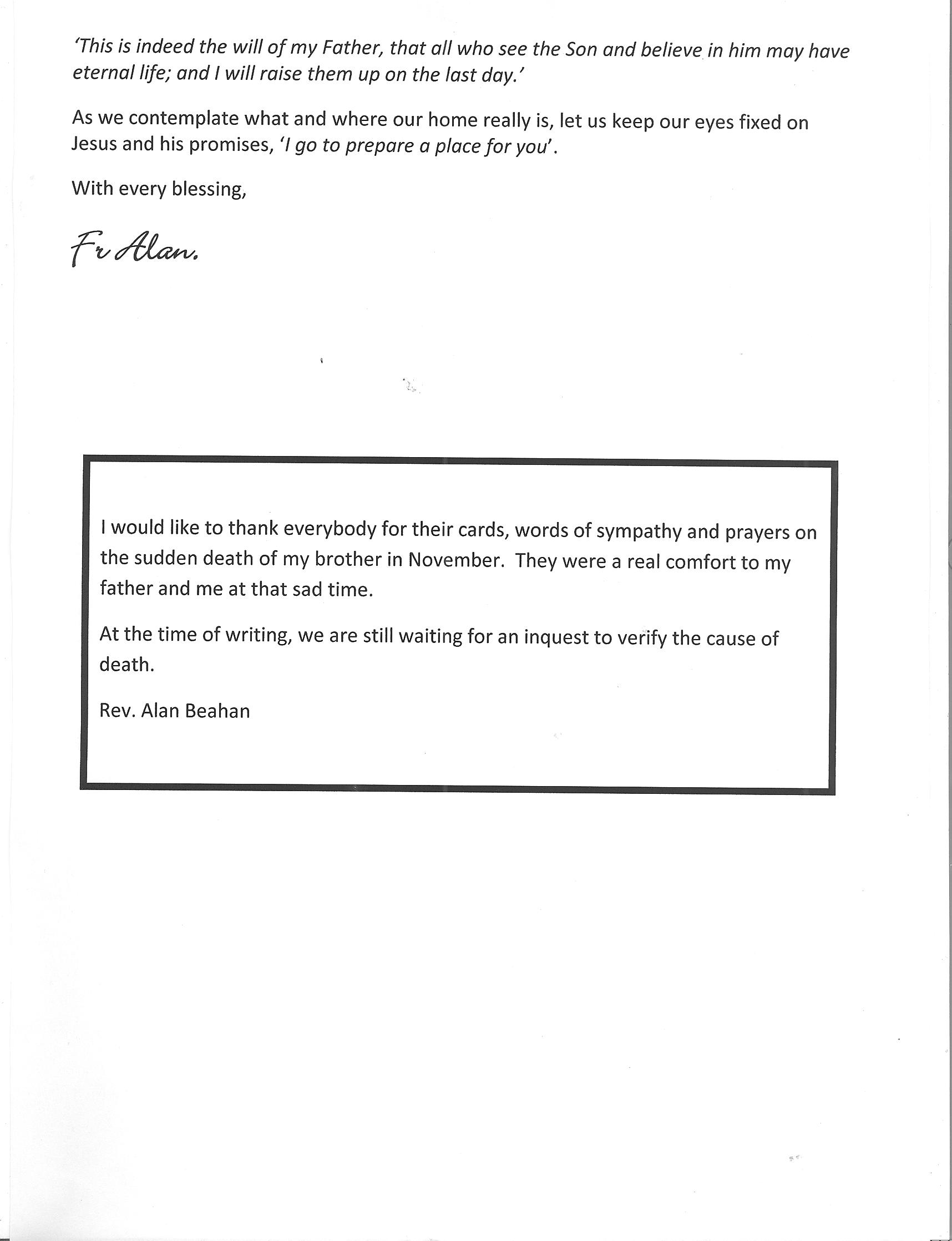 The Vicar's Letter.